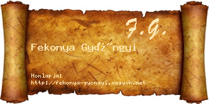 Fekonya Gyöngyi névjegykártya